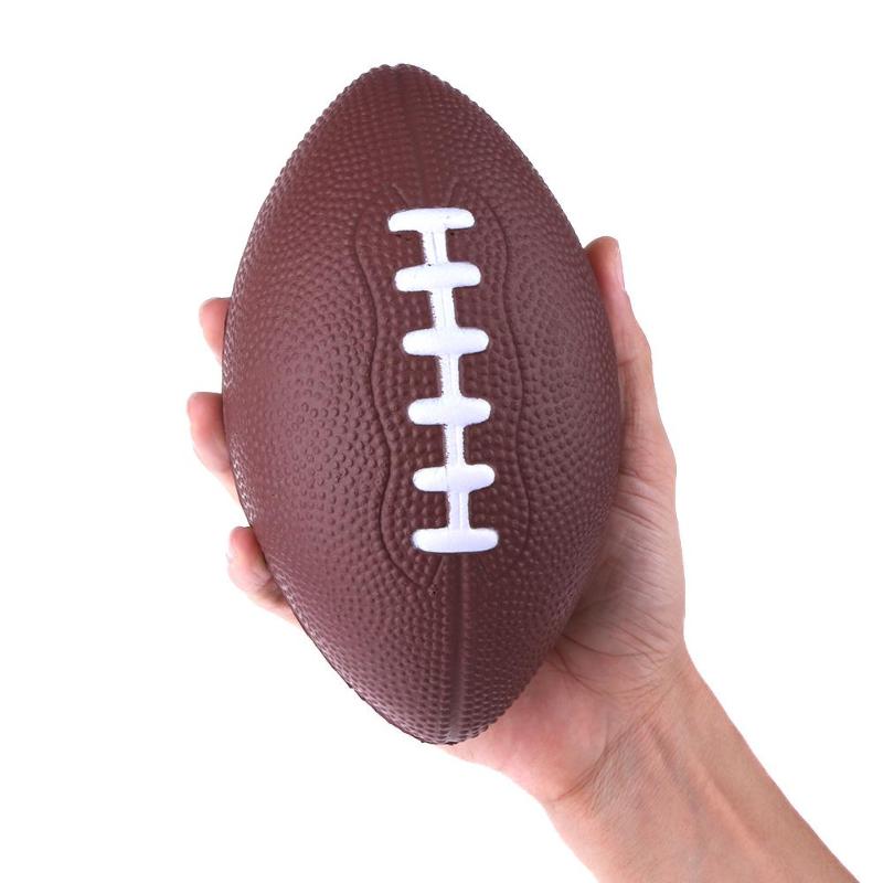 1pc Soft PU Rugby Ball Foam Brown Anti-stress Rugby Soccer Squeeze Ball Toy Outdoor Training American Football Stress Reliever