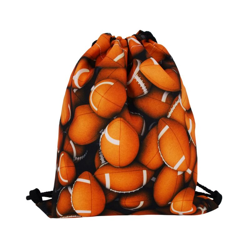 Rugby Storage Bag Polyester Drawstring Bag Travel Outdoor Sport Gym Backpack