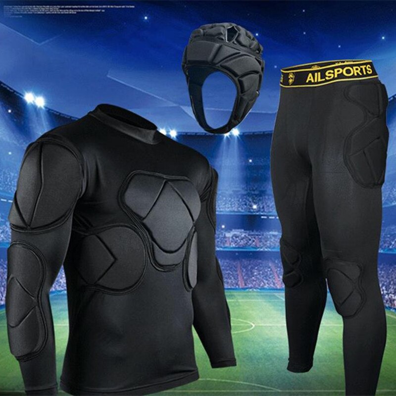 Rugby Football Soccer Jerseys Goalkeeper Uniforms Thickened Sponge Defend Pants EVA Padded Latex Anti-collision Elbow Knee Pads