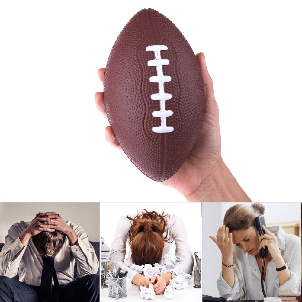1pc PU Rugby Fun Anti Stress Baseball Shaped Baby Toy Outdoor Training American Football Hand Exercise Relief Squeeze Soft Foam